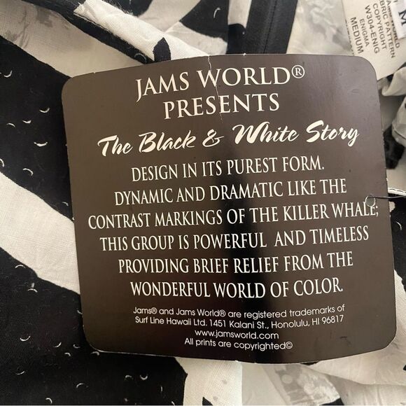 Vintage Deadstock JAMS World Enigma Pattern Black White Dress Size Medium - Picture 7 of 7